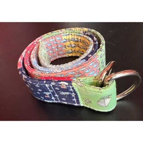 Vineyard Vines patchwork D ring belt size M - Picture 1 of 14